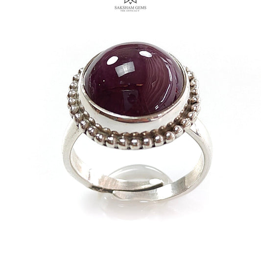 Red Ruby Silver Ring 8.15gms.