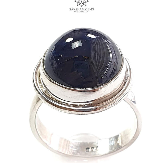 Blue Sapphire Silver Ring 8.05gms.