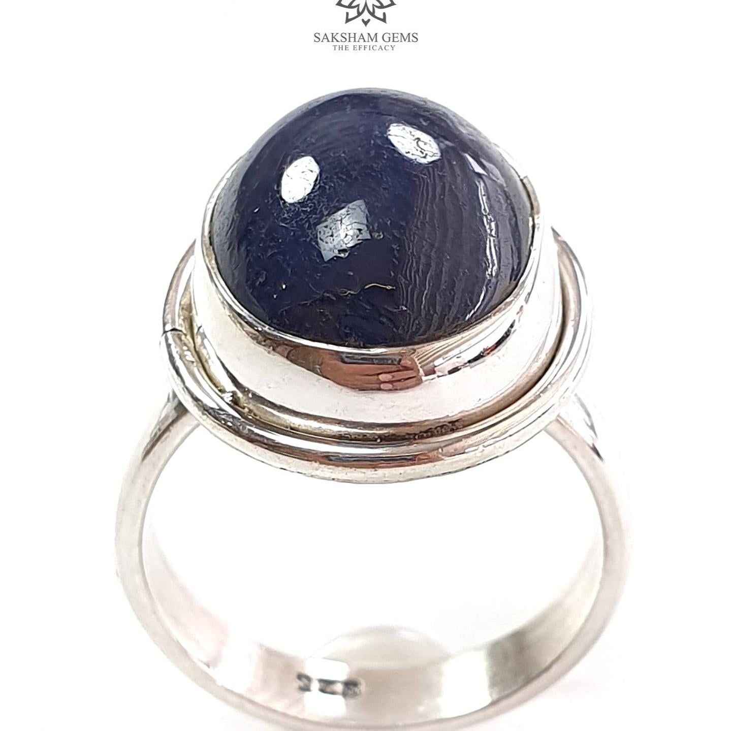 Blue Sapphire Silver Ring 8.78gms.
