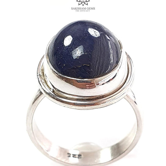 Blue Sapphire Silver Ring 8.78gms.