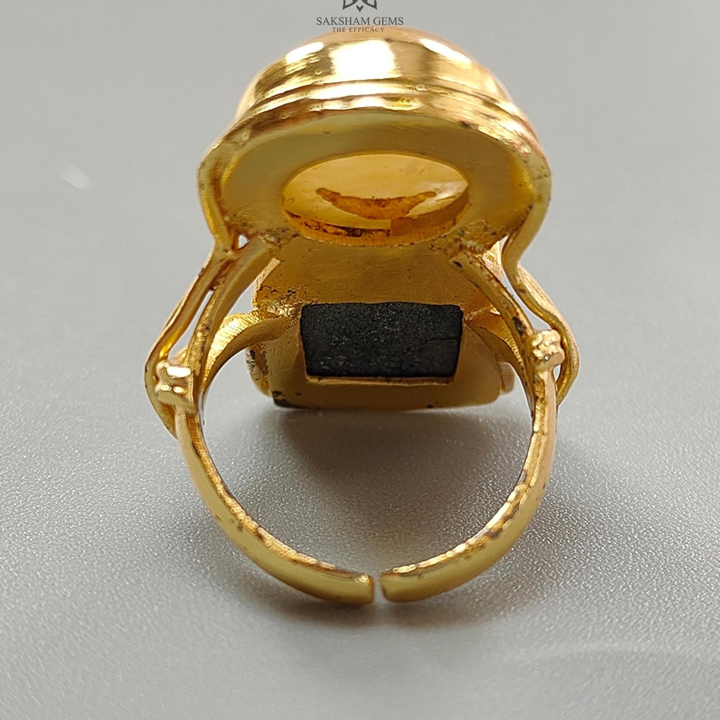 Handmade Cocktail Ring: 10.28gms Gold Plated Natural Multi Color Gemstone Boho Style Dainty Cushion Round Shape Adjustable Ring Gift For Her