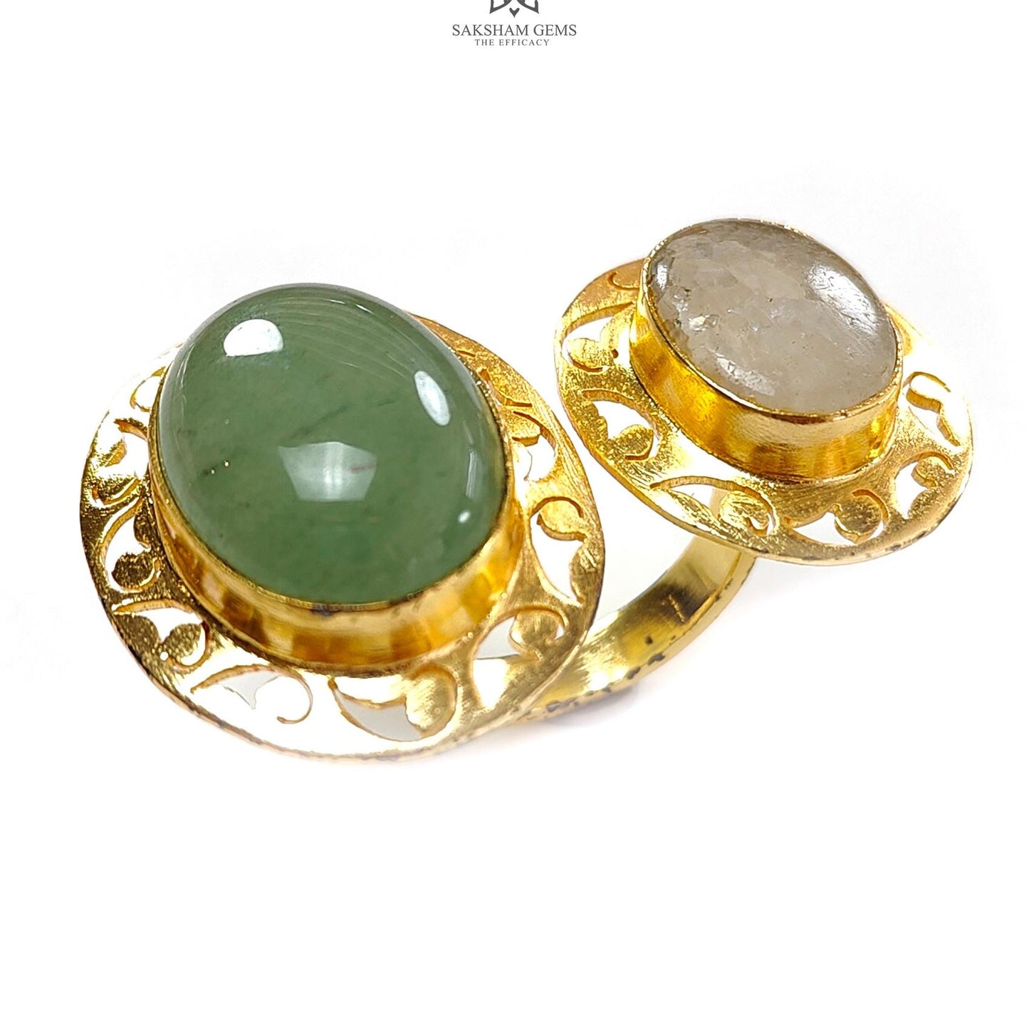 Handmade Cocktail Ring: 11.73gms Gold Plated Natural Multi Color Gemstone Boho Style Dainty Oval Shape Adjustable Ring Gift For Her