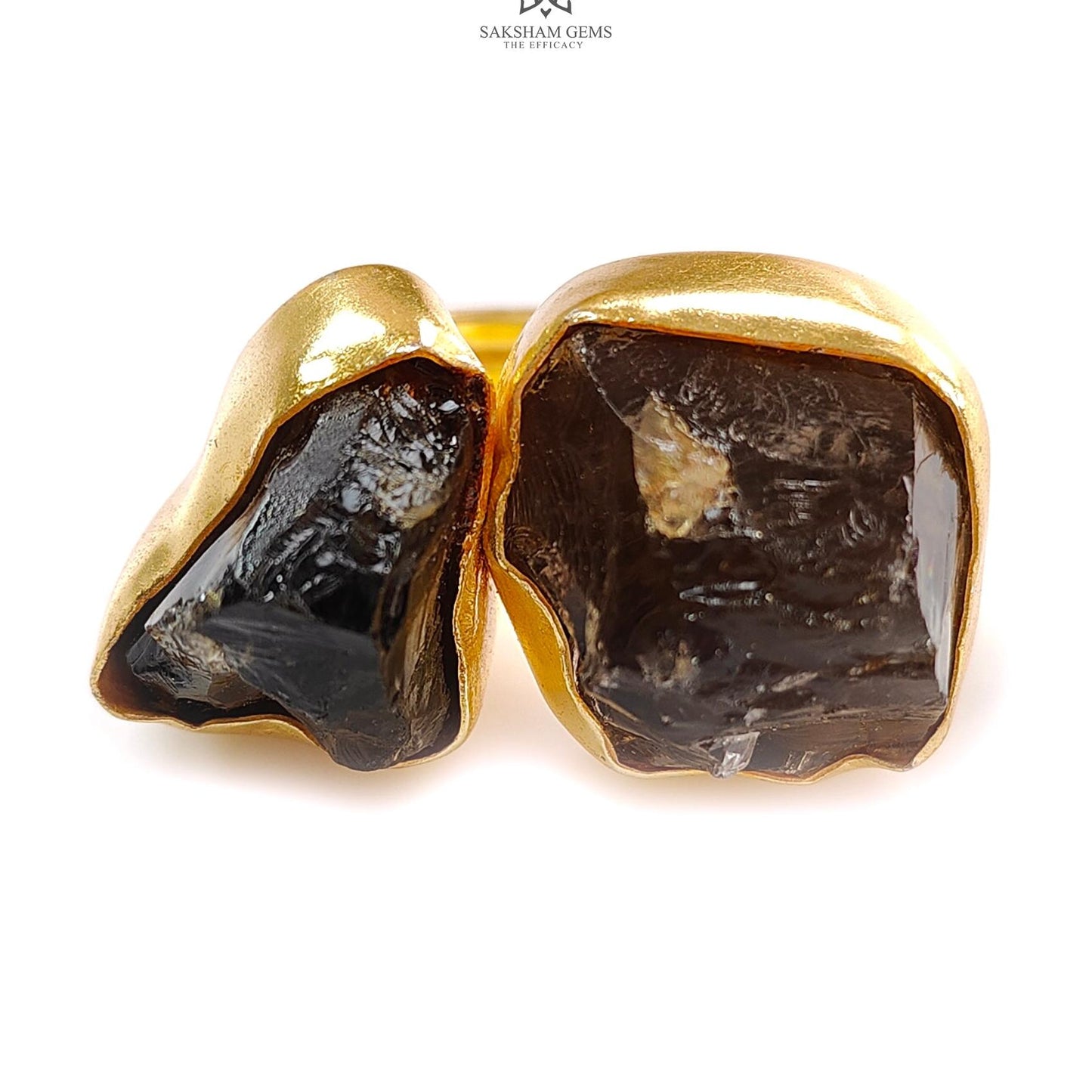 Handmade Cocktail Ring: 17.28gms Gold Plated Natural Multi Color Gemstone Boho Style Dainty Fancy Shape Adjustable Ring Gift For Her