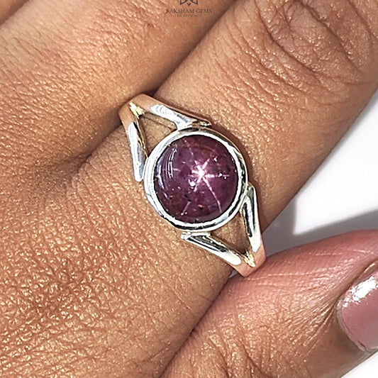 Star Ruby Silver Ring 7.18gms