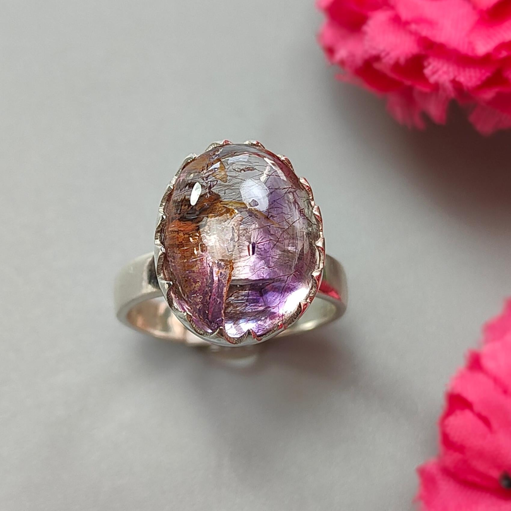 Amethyst Silver Rinig