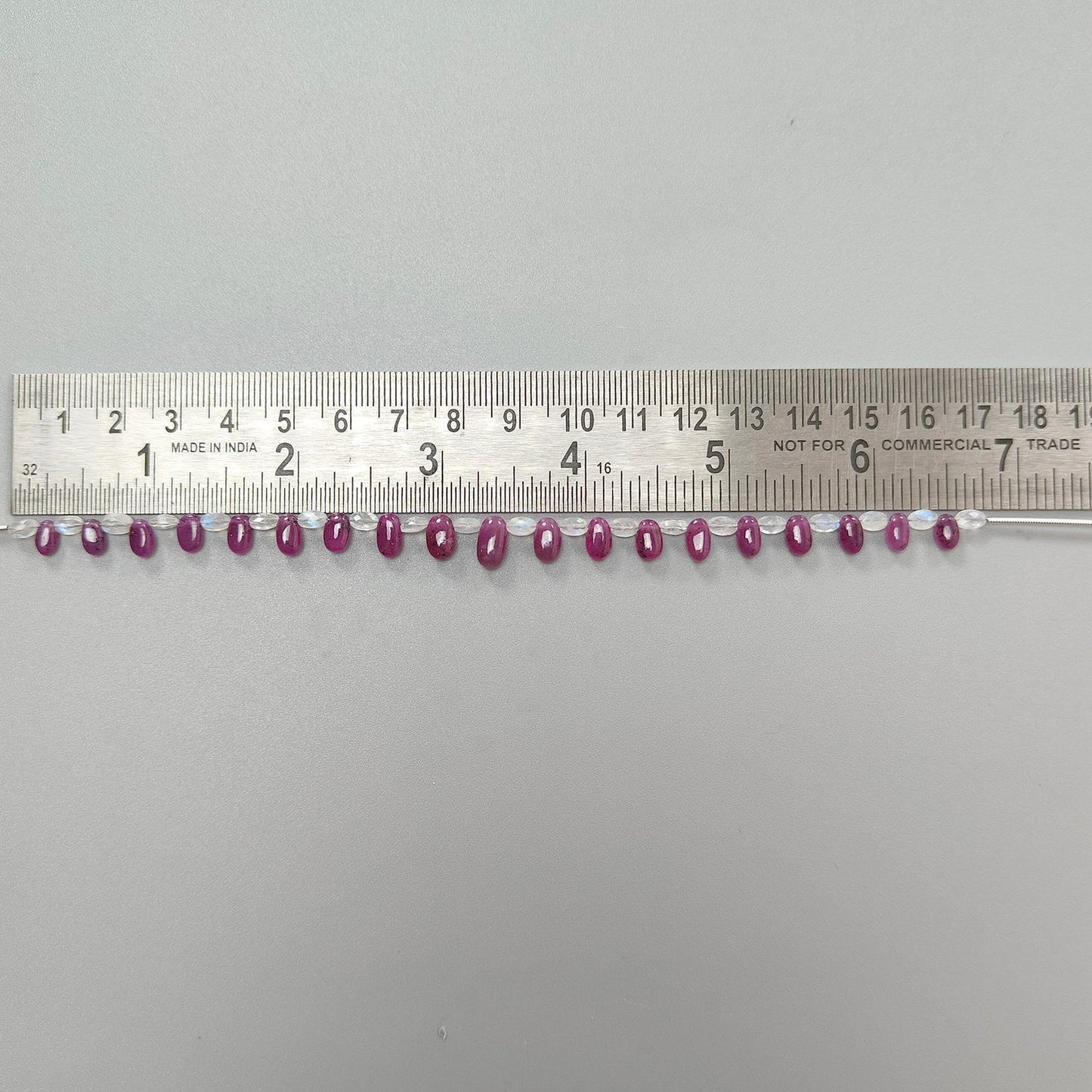 Purple Ruby Rainbow Moonstone Loose Beads: 31.20Cts Natural Untreated Ruby Gemstone Plain Oval Cushion Shape 7*4mm - 9.5mm