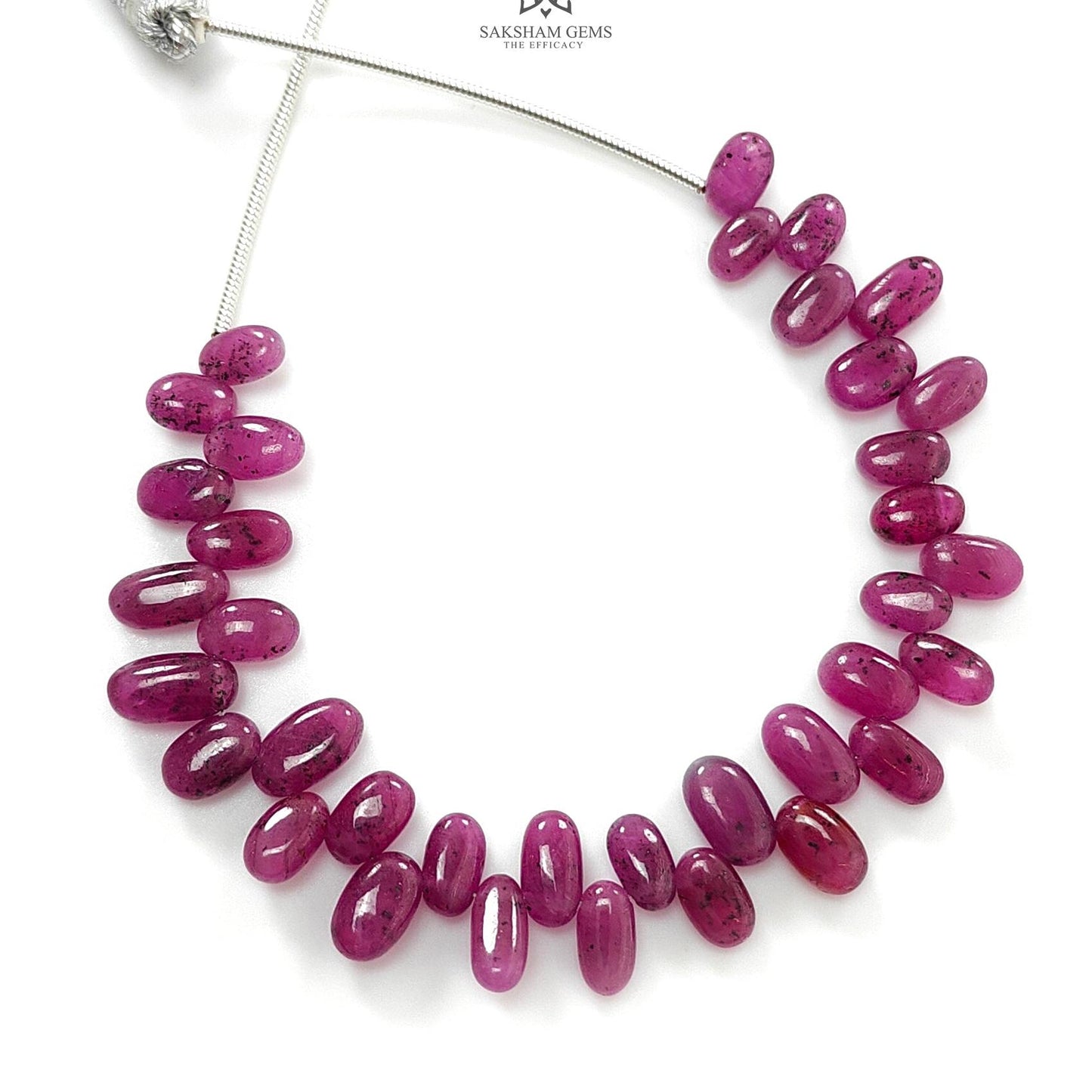 Purple Ruby Loose Beads: 44.80Cts Natural Untreated Ruby Gemstone Plain Oval Shape 5" 6*4mm - 9*5mm