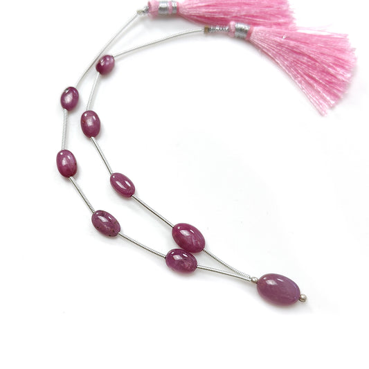 Star Ruby Plain Oval Loose Beads
