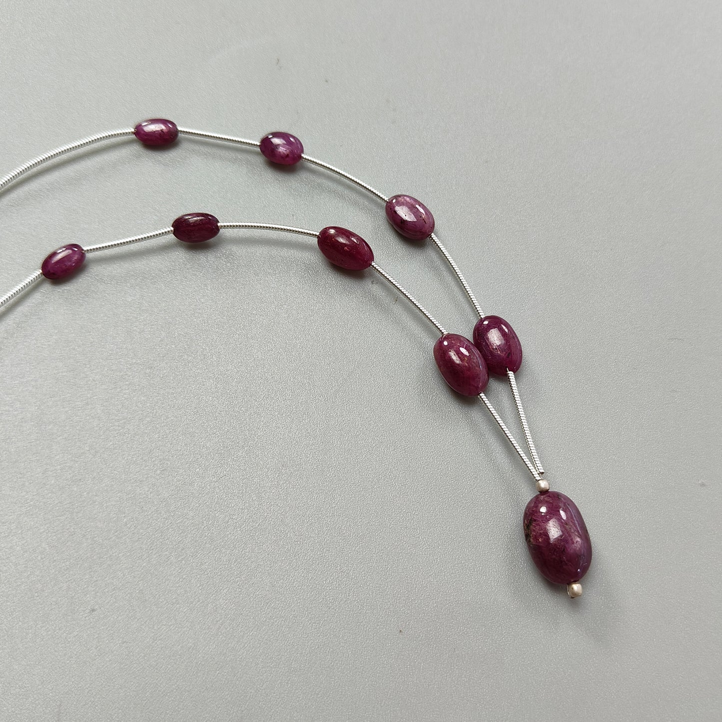 38.50cts Natural Untreated Unheated Star Ruby Gemstone Oval Shape Beads 8*4mm - 14*10mm