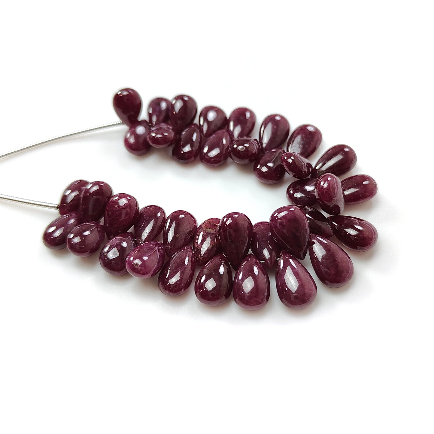 Red Ruby Plain Pear Briolette Loose Beads