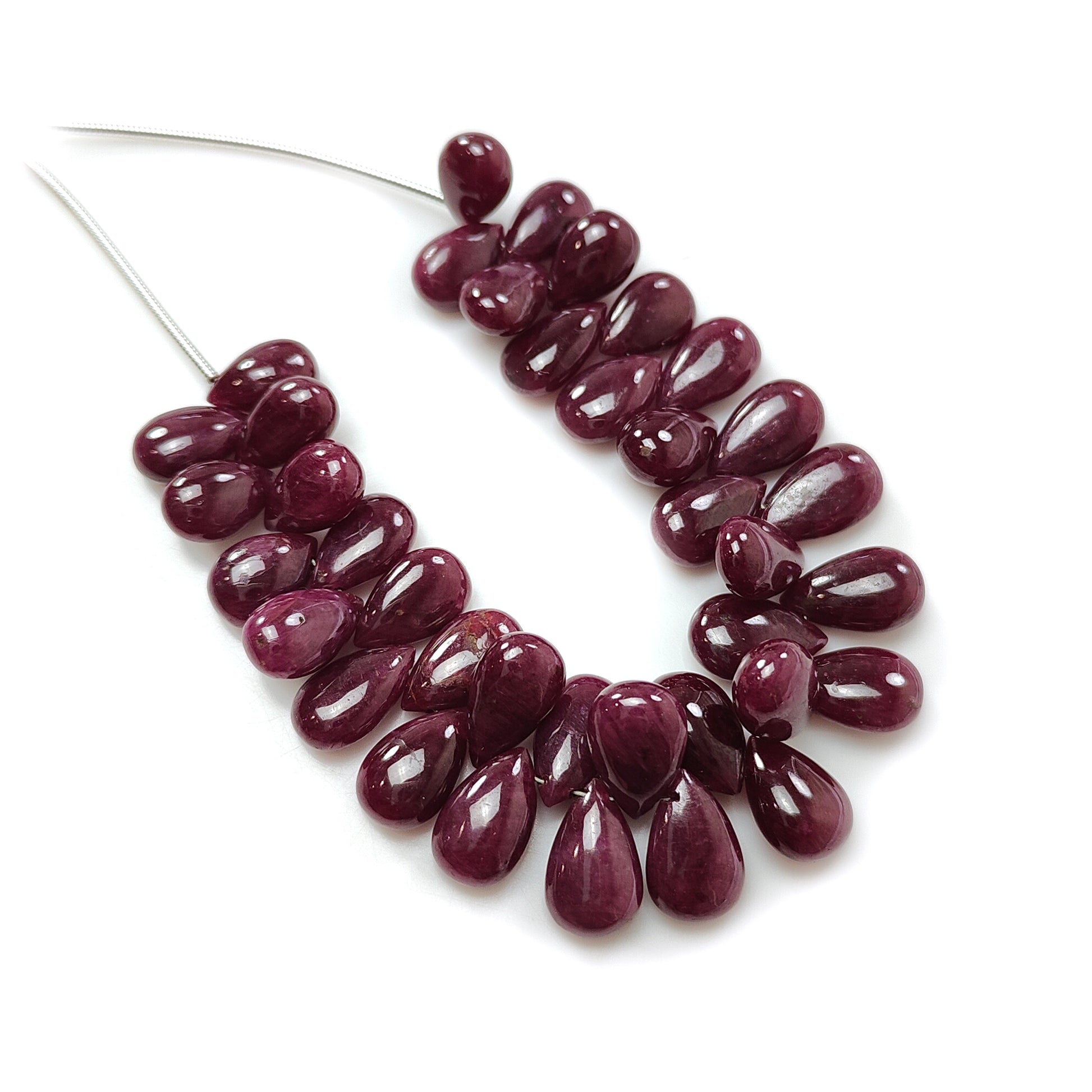 红宝石素面梨形珠