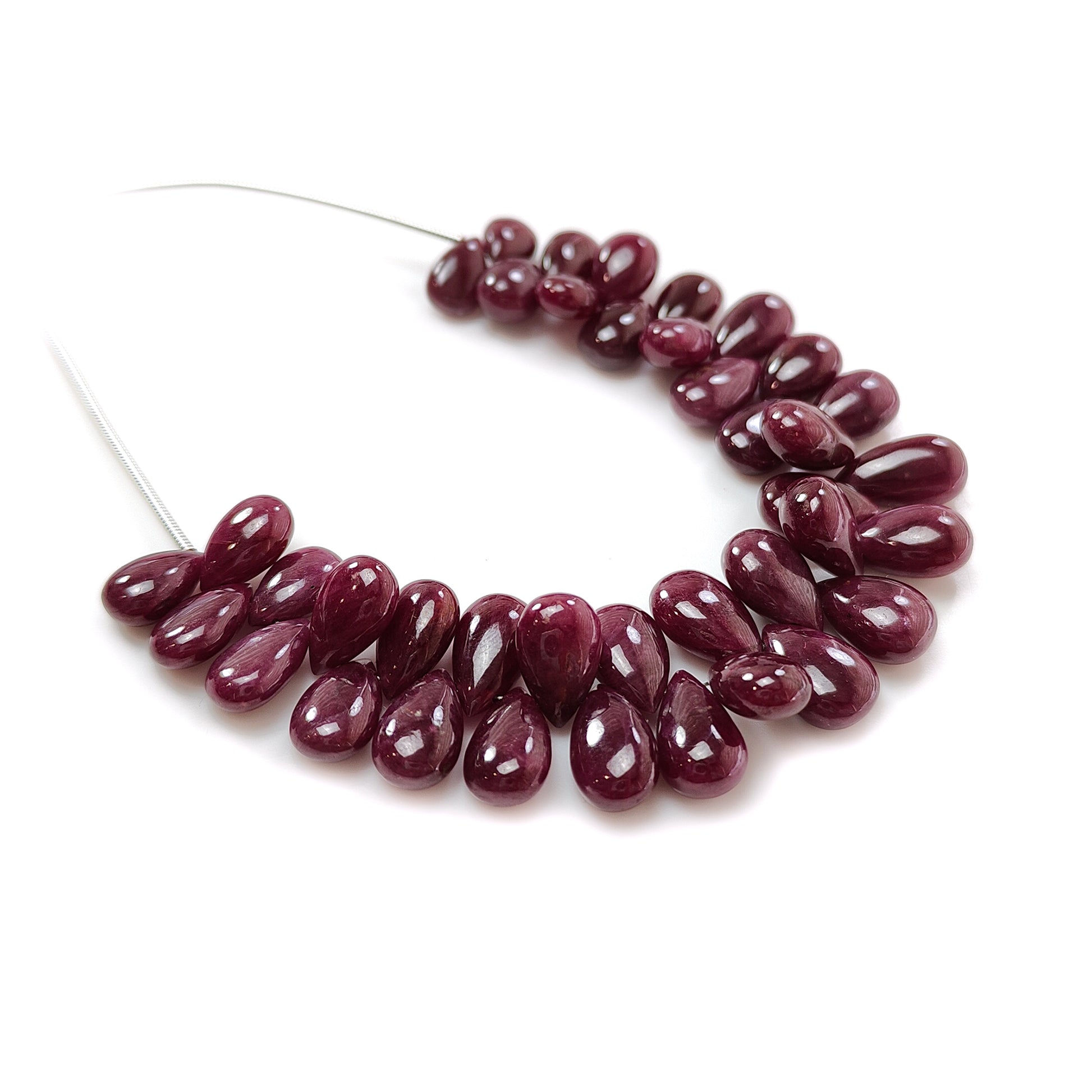 Red Ruby Plain Pear Briolette Loose Beads