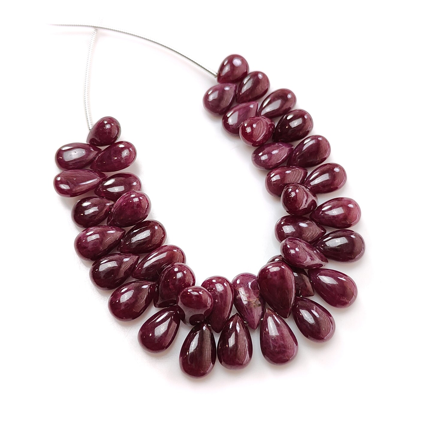 Perline sciolte a forma di pera semplice di rubino