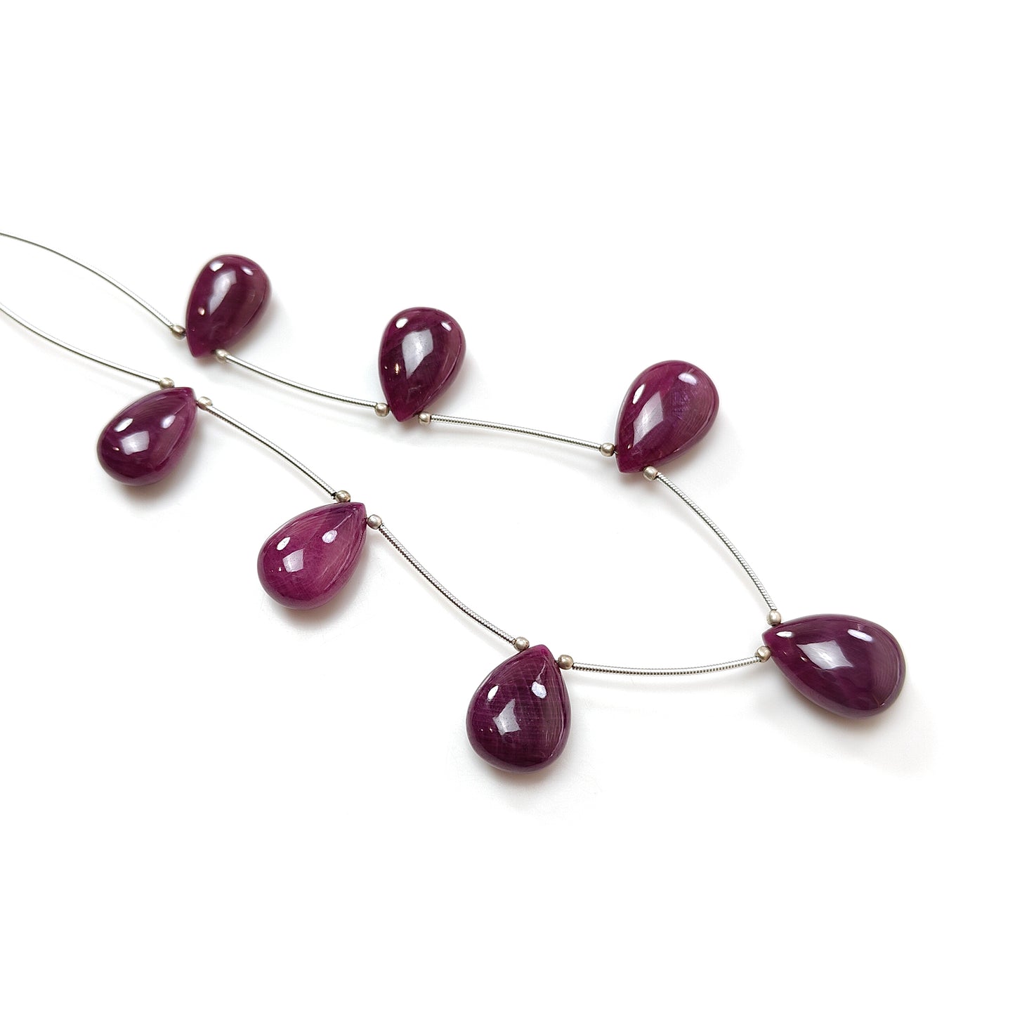 Red Ruby Plain Almond loose beads