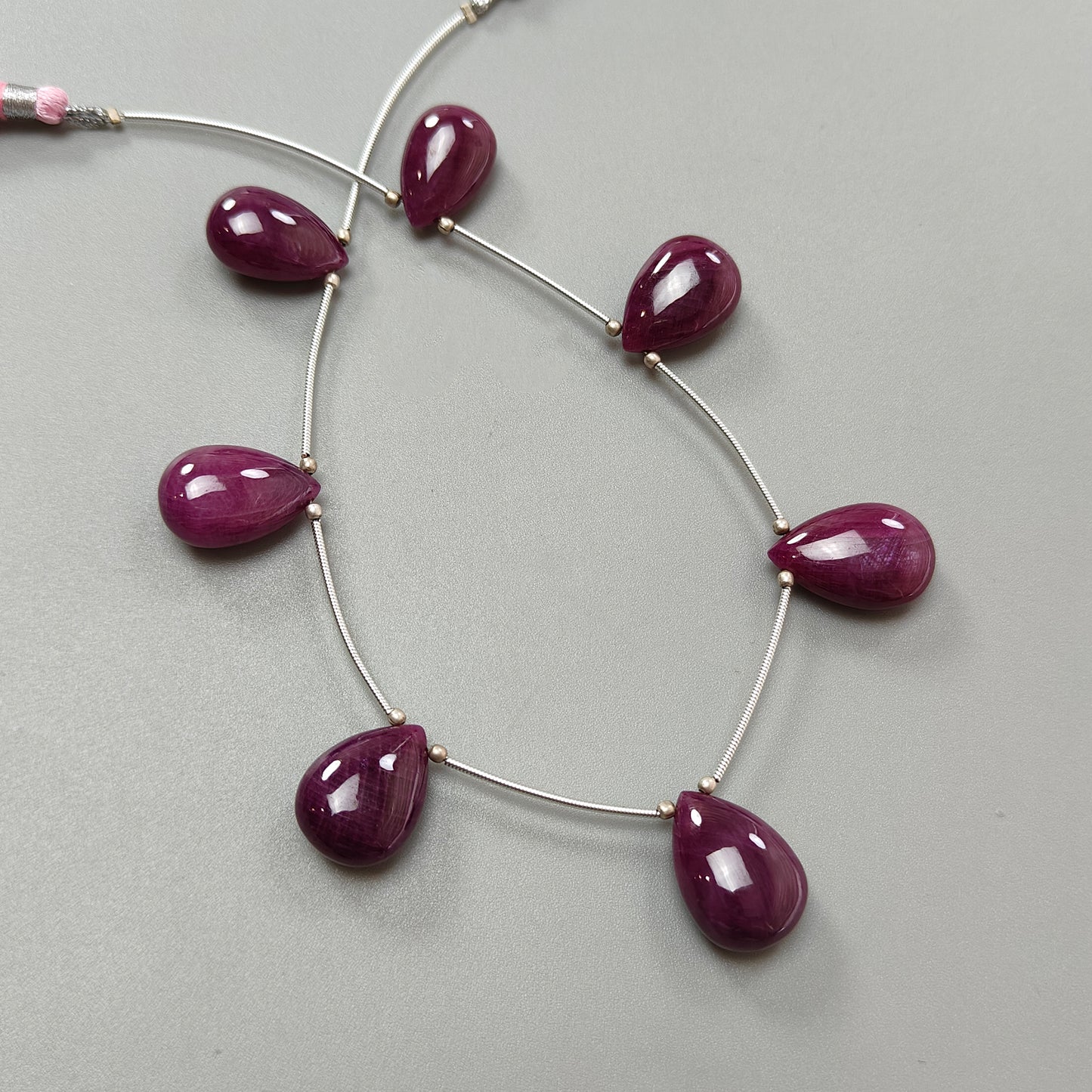 162.90cts Natural Untreated Ruby Gemstone Briolette Almond Shape Beads 19*12mm - 21*15mm