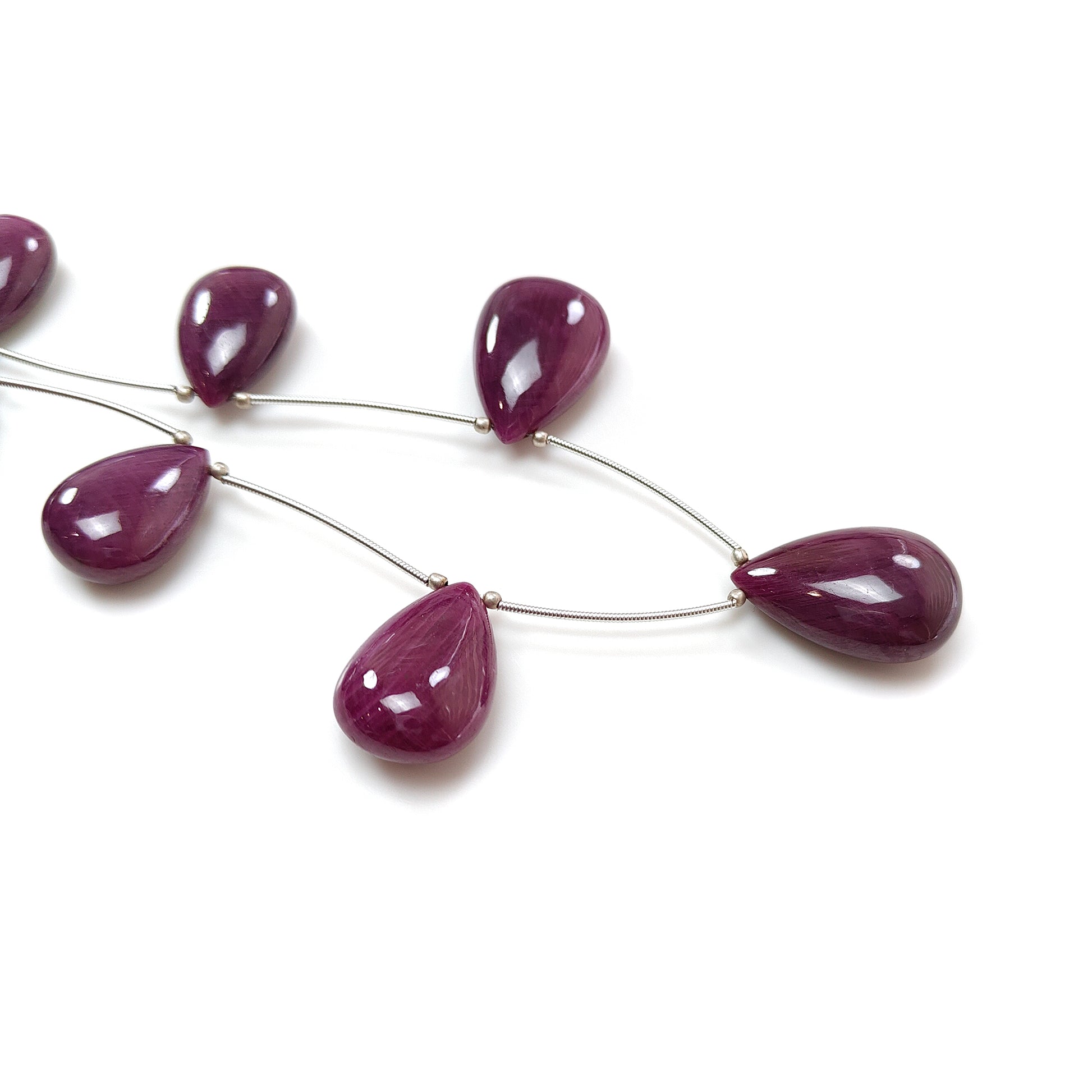 Red Ruby Plain Almond Loose Beads