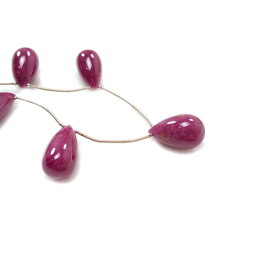 Red Ruby Plain teardrop Loose Beads