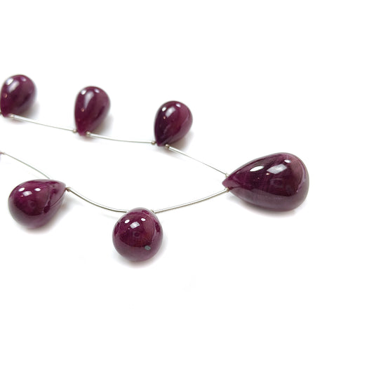 Red Ruby Plain Teardrop loose Beads