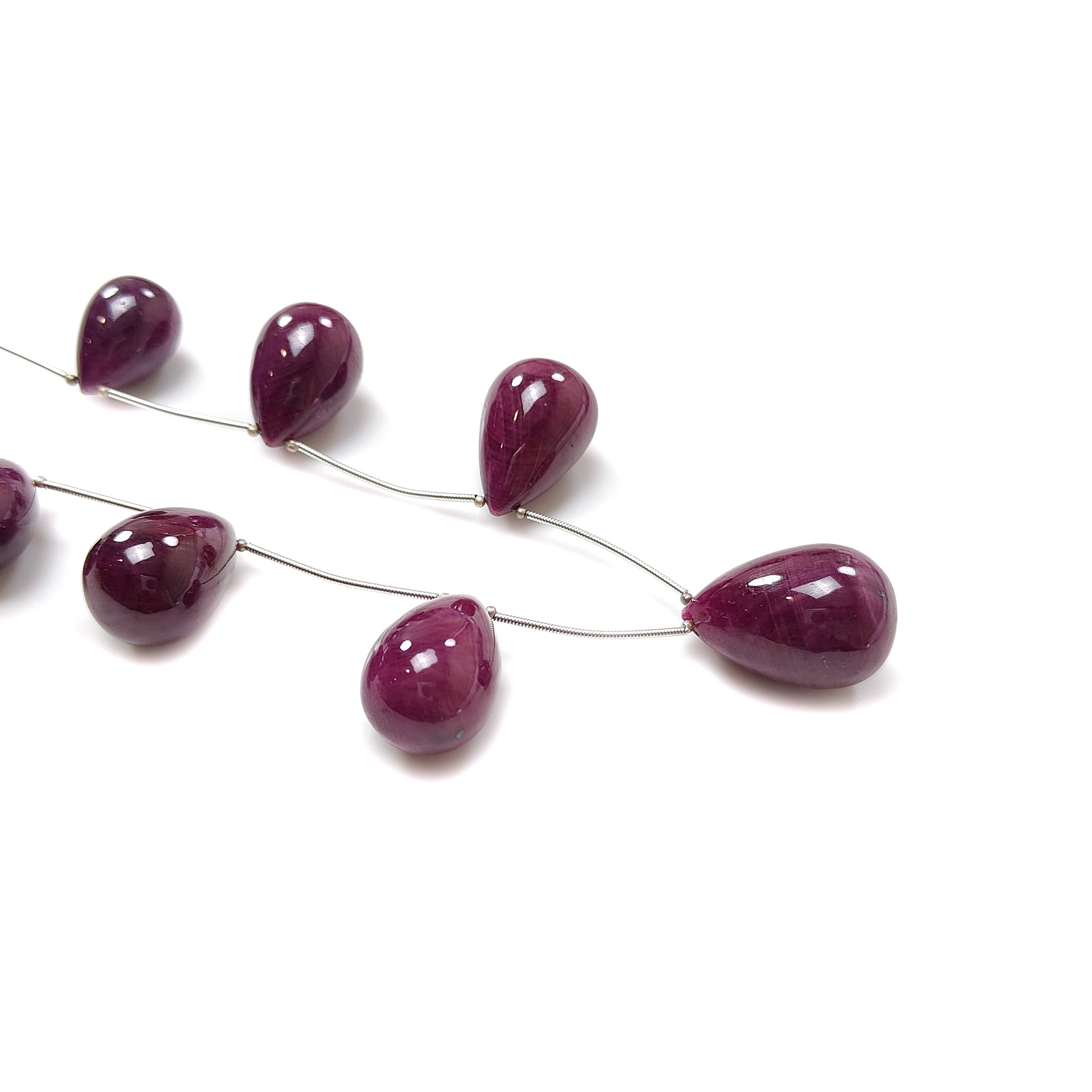 Red Ruby Plain Teardrop Loose Beads