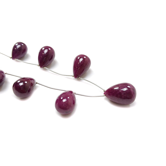 Red Ruby Plain Teardrop Loose Beads