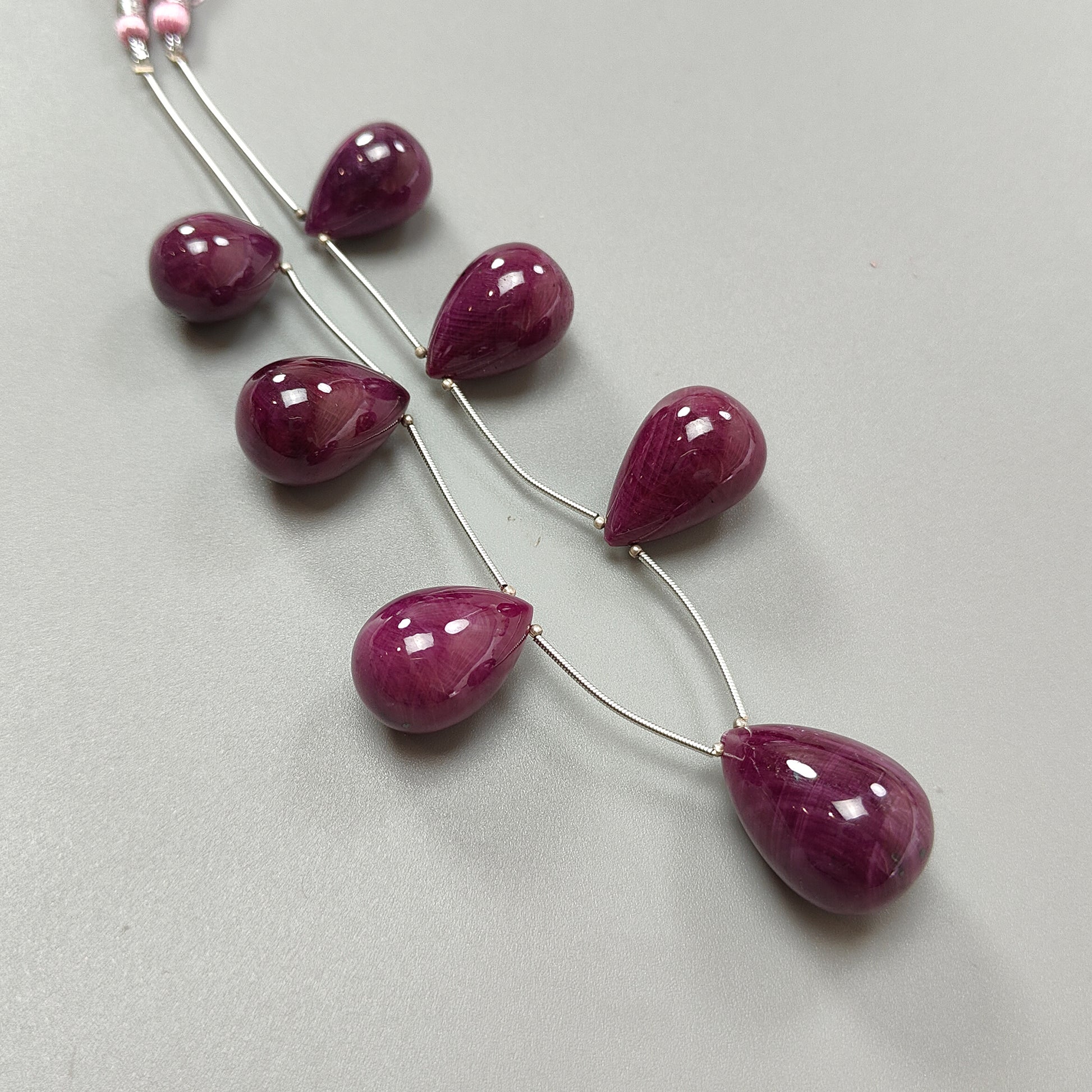 Ruby Teardrop Beads