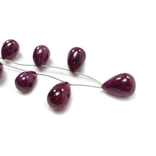 Red Ruby Plain Teardrop Loose beads
