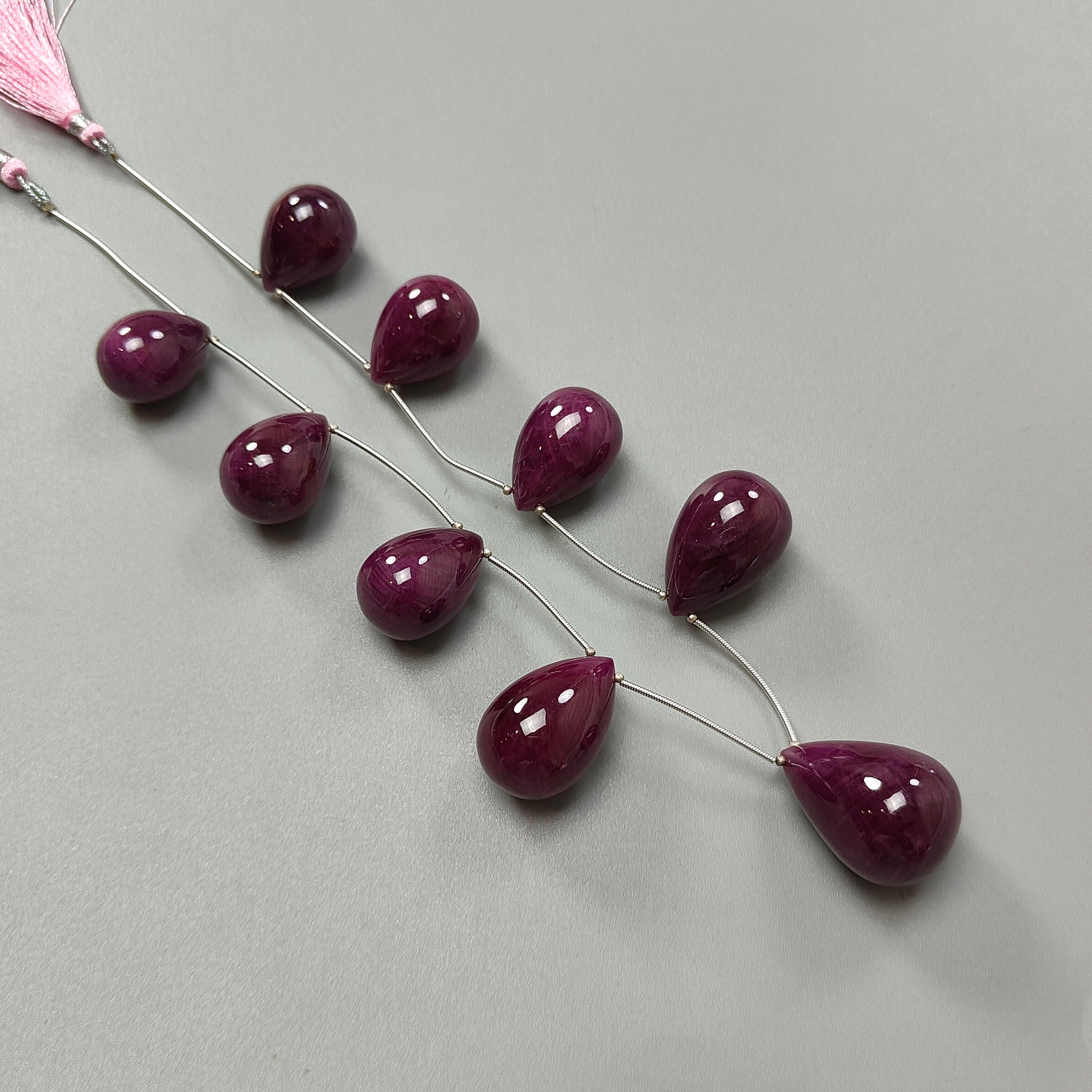 Ruby Teardrop Beads