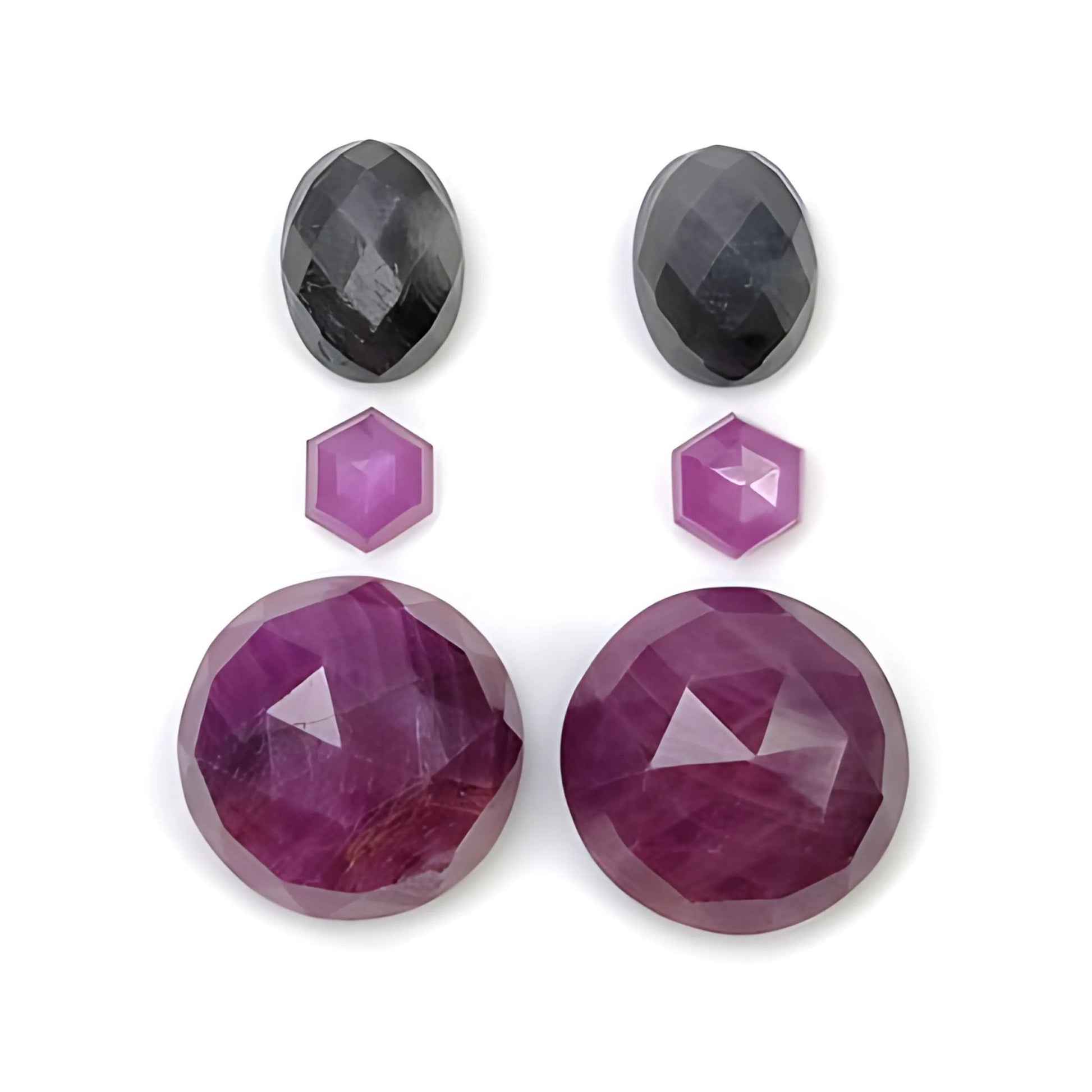 Red ruby, Sapphire rose cut round