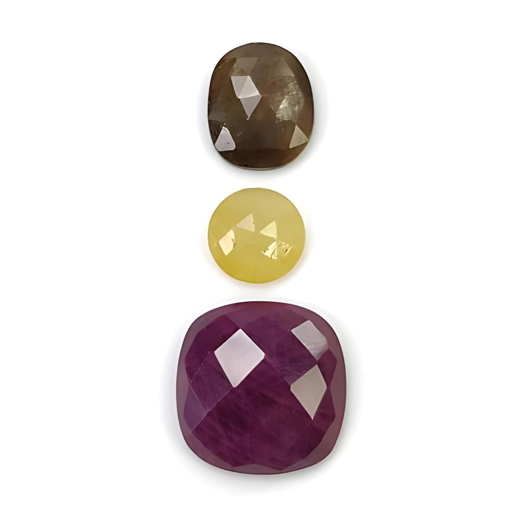 ruby, multi sapphire round rose cut