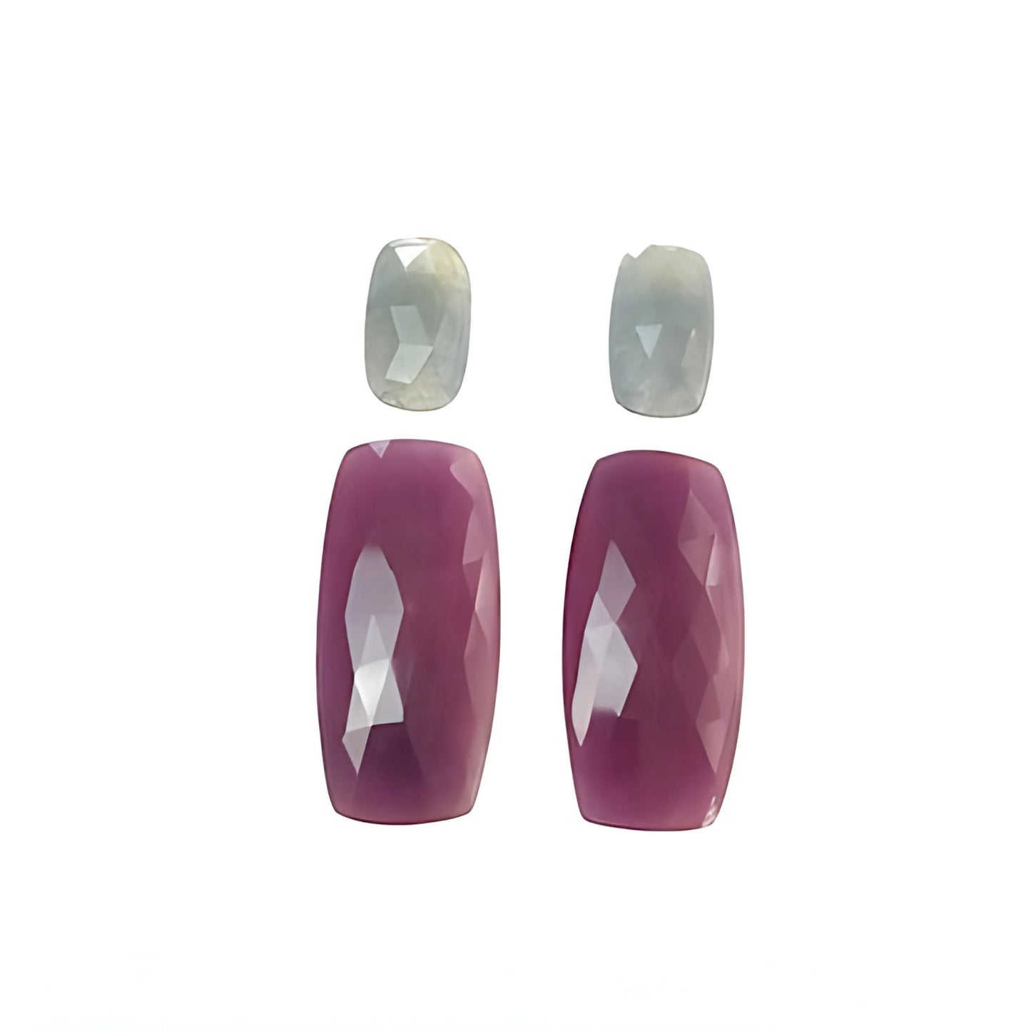 red ruby cushion rose cut slices