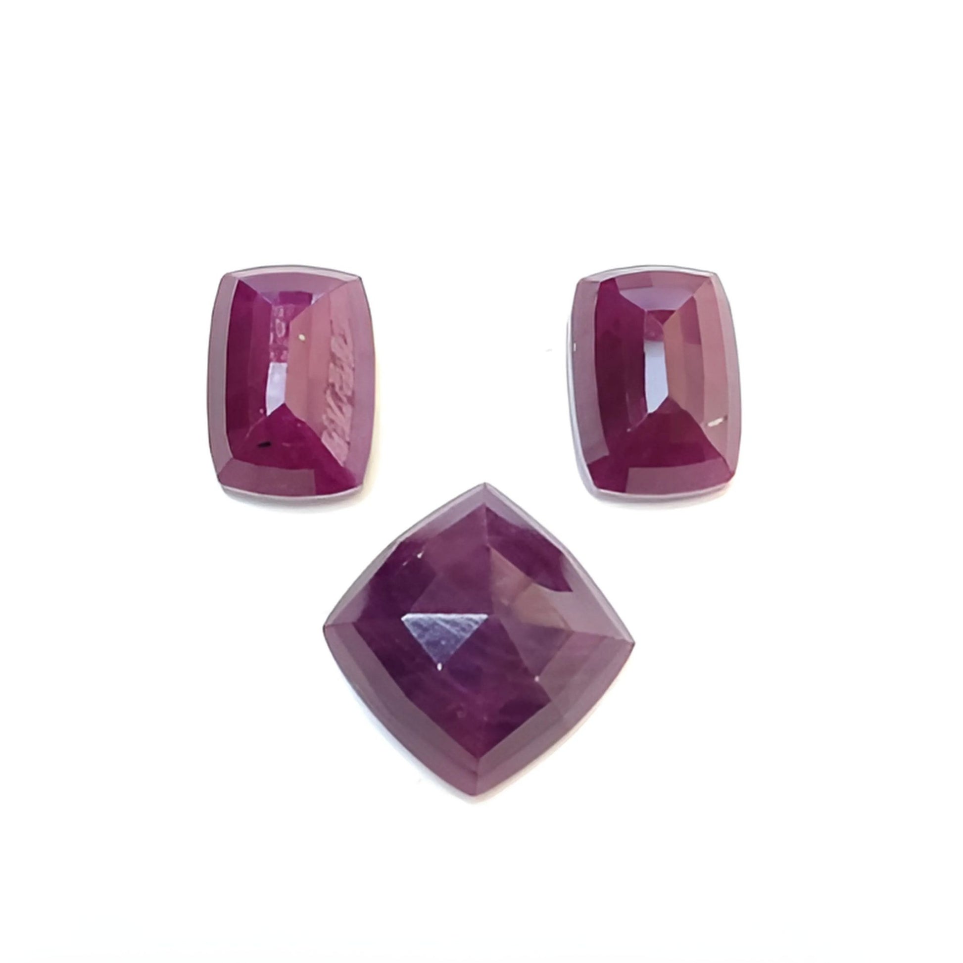 red ruby cushion Checker Cut