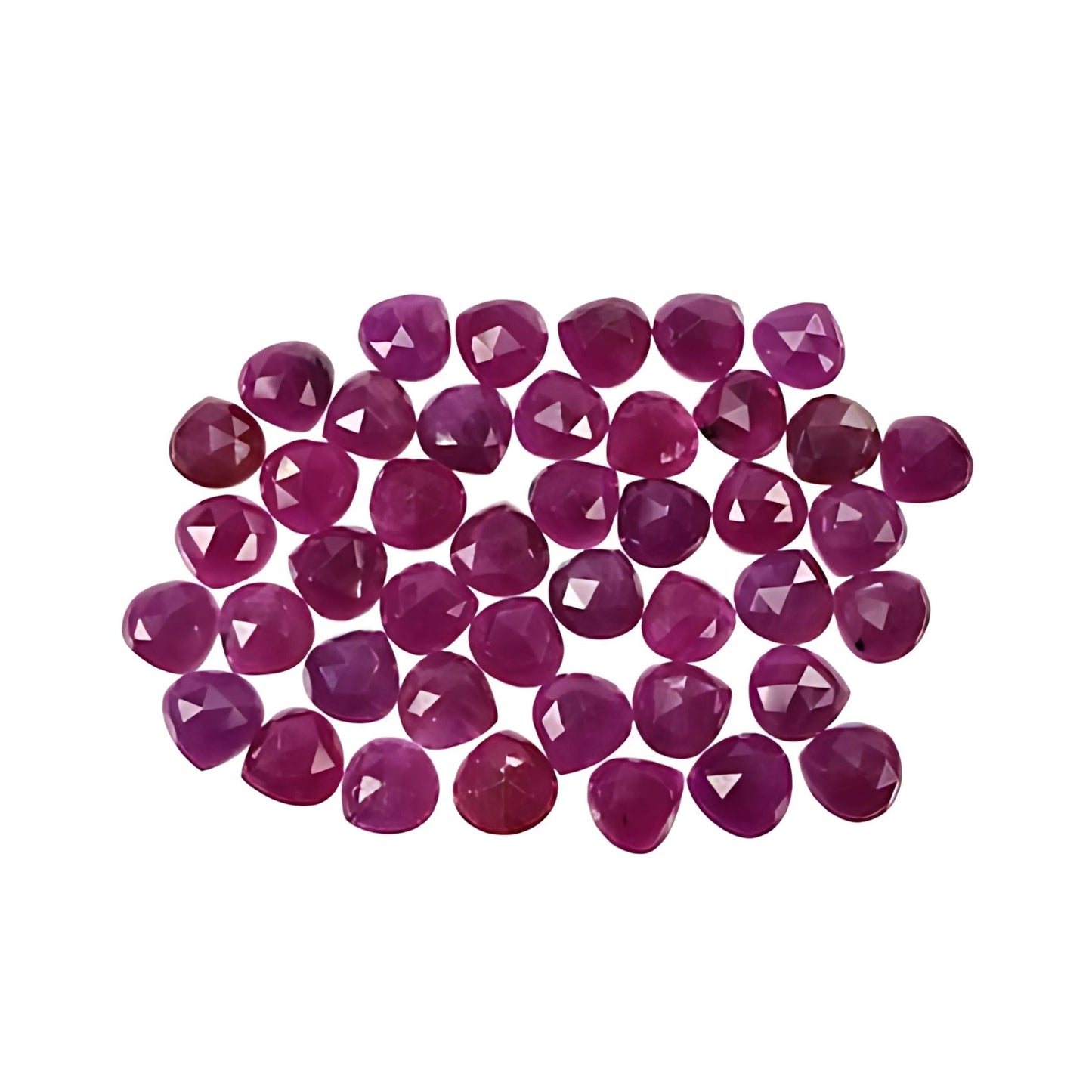 red ruby heart rose cut slices