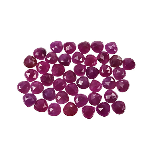 red ruby heart rose cut slices