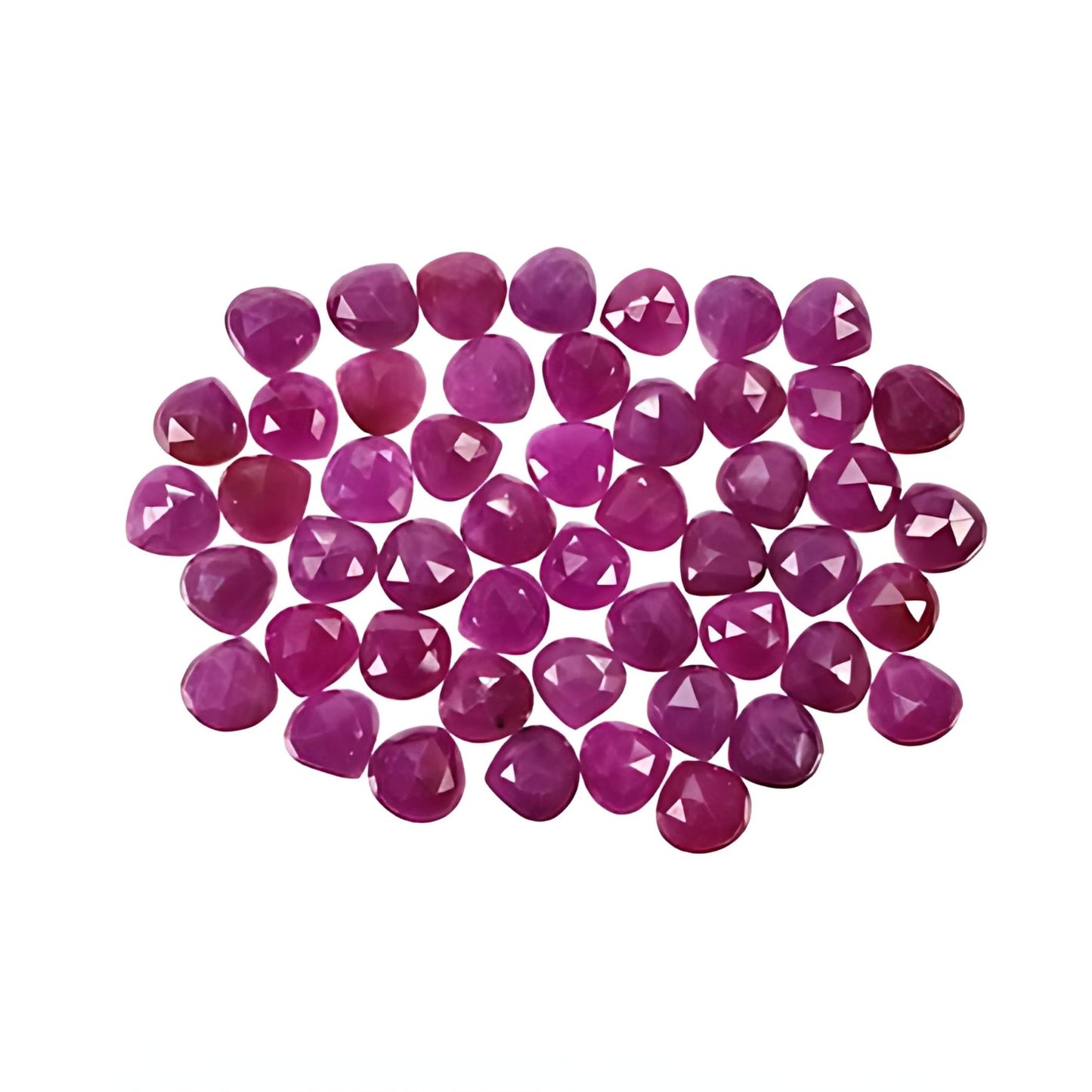 red ruby heart rose cut slices
