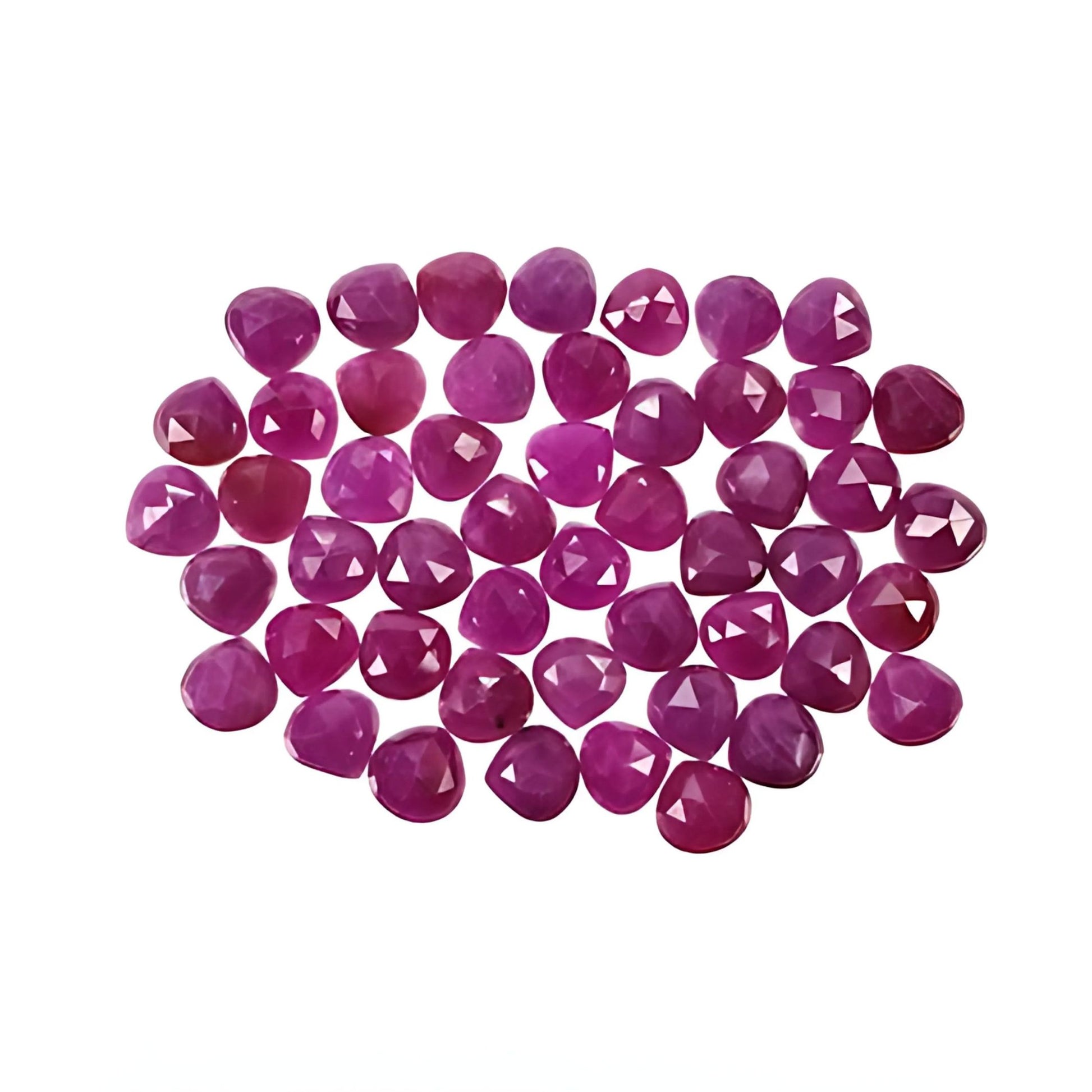 red ruby heart rose cut slices