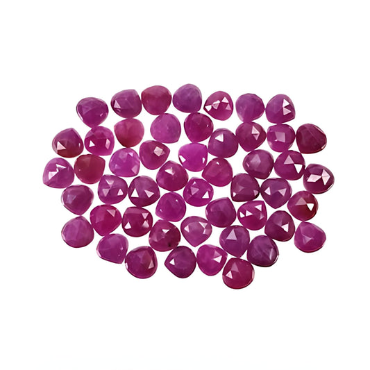 red ruby heart rose cut slices