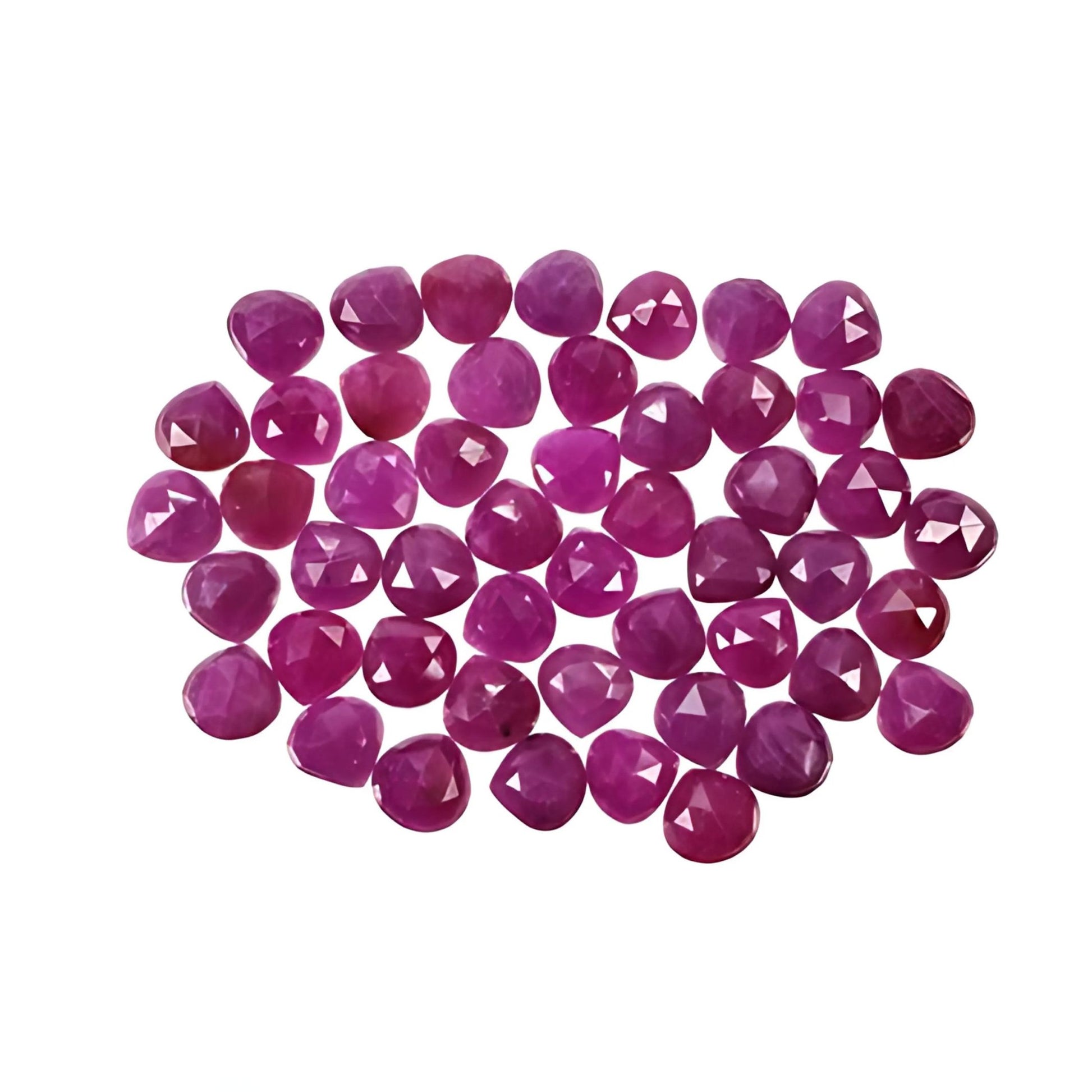 red ruby heart rose cut slices
