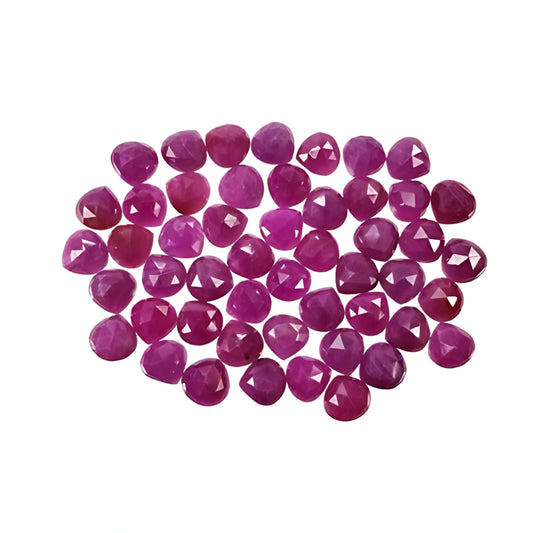 red ruby heart rose cut slices