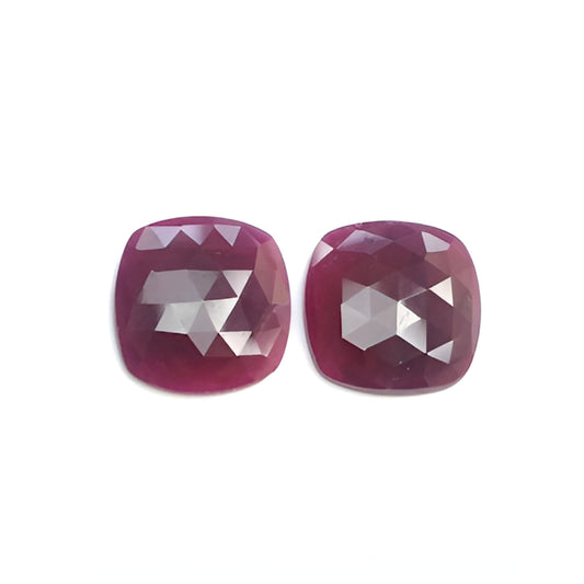 red ruby cushion rose cut