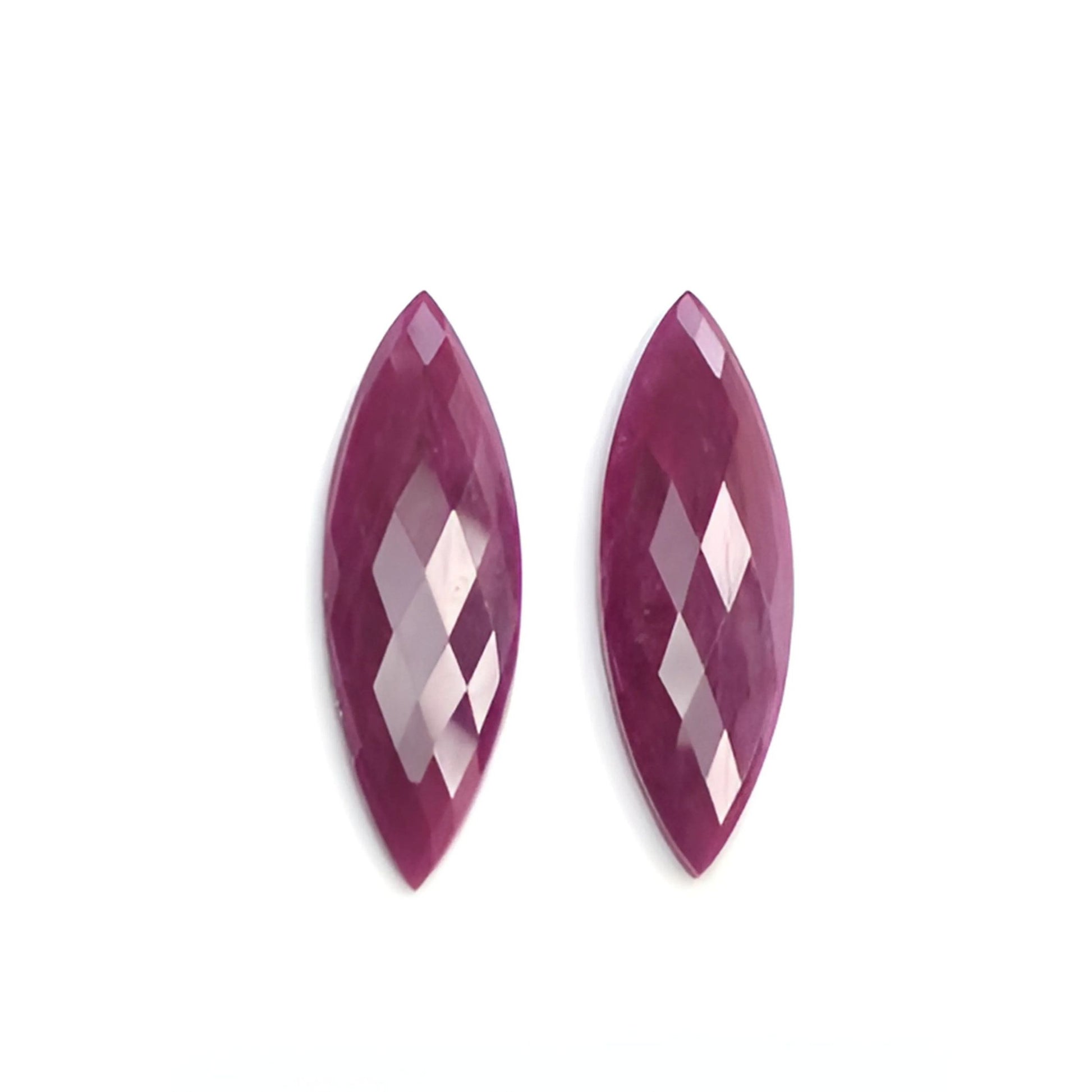 red ruby checker cut marquise