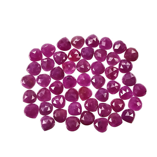 red ruby heart shape rose cut