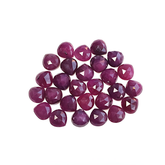 red ruby heart rose cut slices