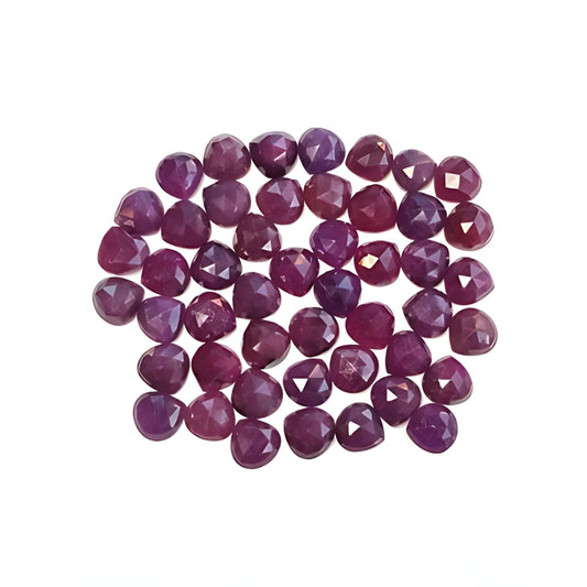 red ruby heart rose cut slices