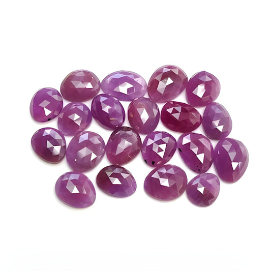 red ruby egg shape rose cut slices