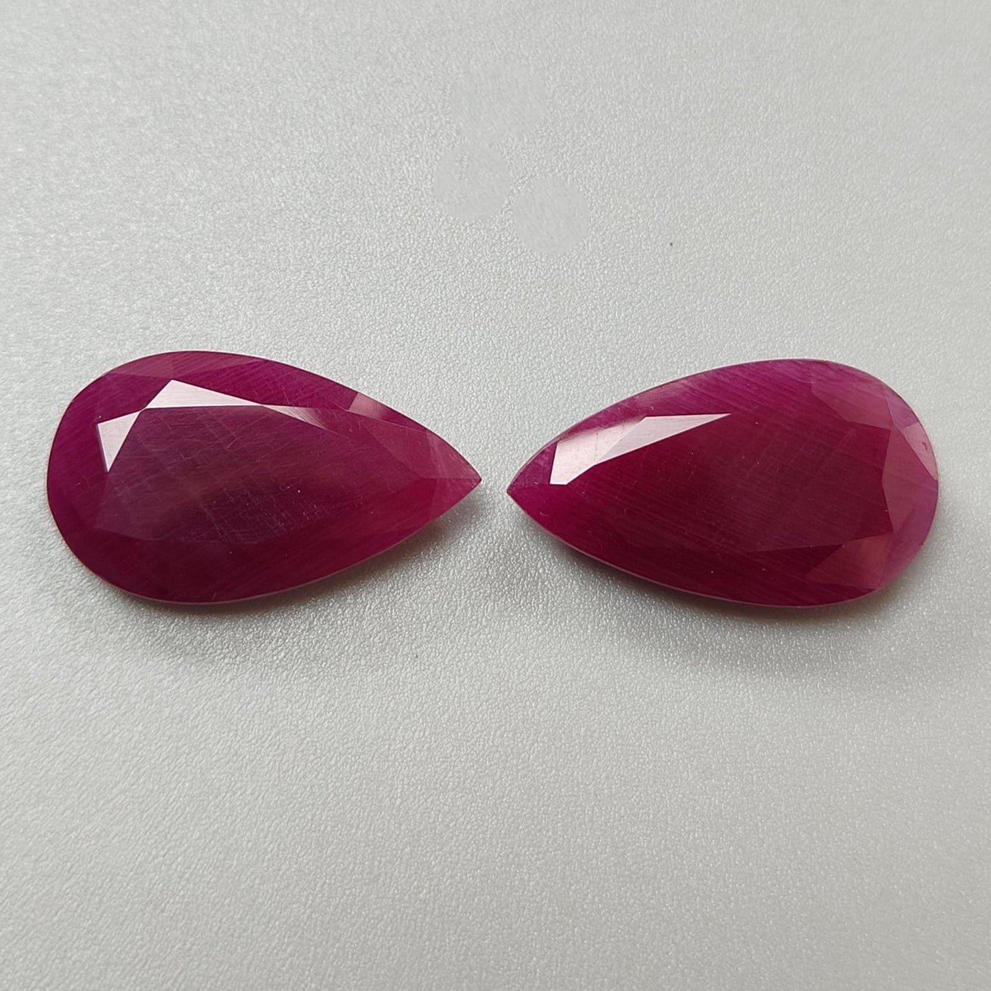 Ruby Gemstone Faceted Cut: 36.20cts Natural Untreated Unheated Red Ruby Pear Shape 24*13mm - 24*14mm 2pcs Set for Jewelry July Birthstone