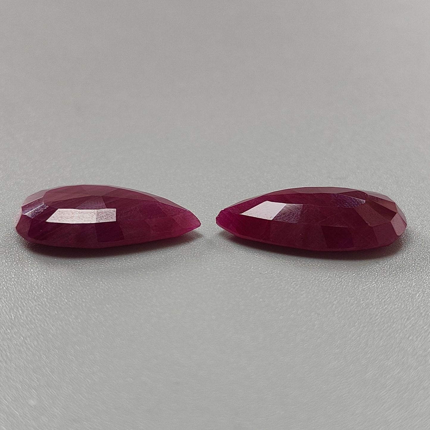 Ruby Gemstone Faceted Cut: 36.20cts Natural Untreated Unheated Red Ruby Pear Shape 24*13mm - 24*14mm 2pcs Set for Jewelry July Birthstone
