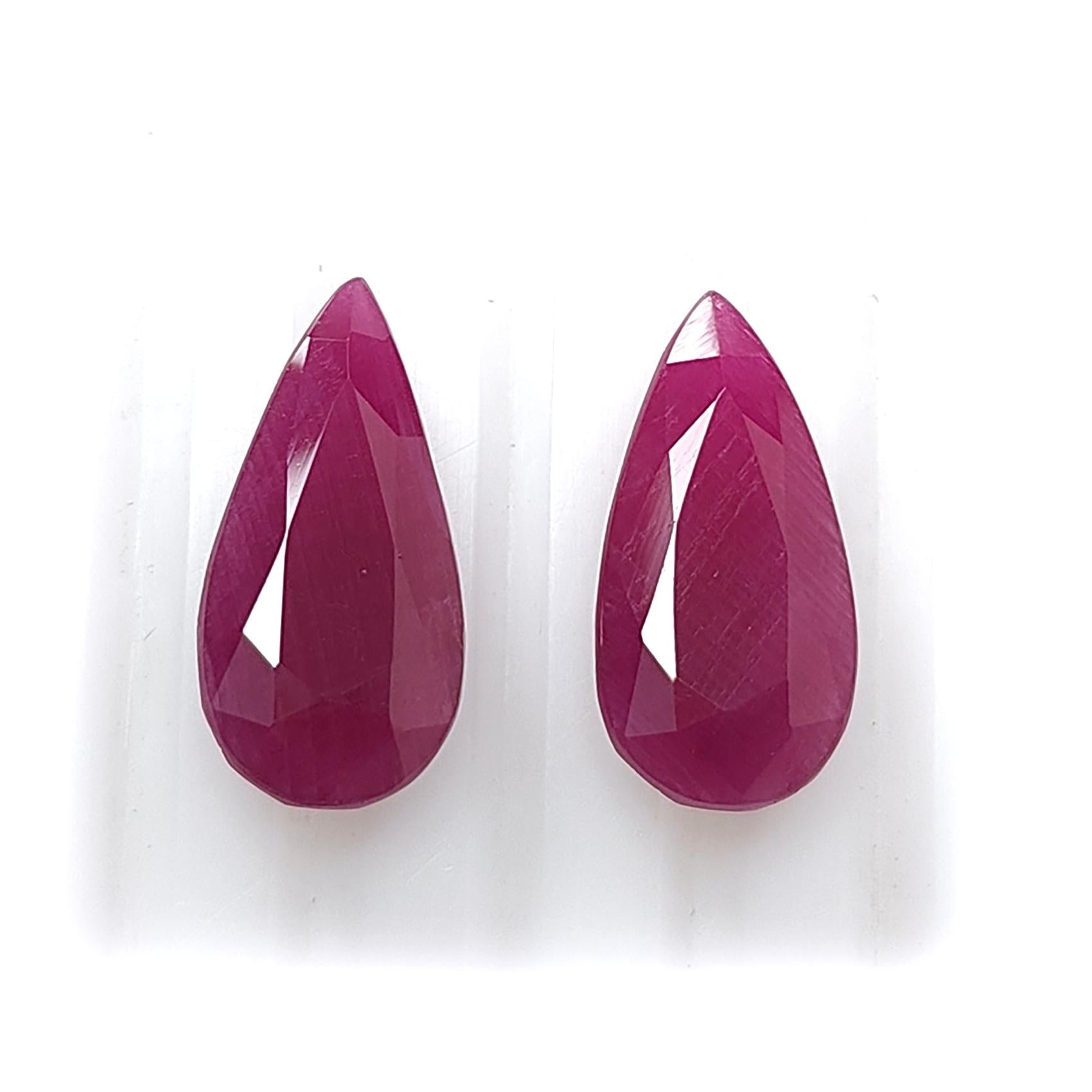 Ruby Pear Faceted Cut