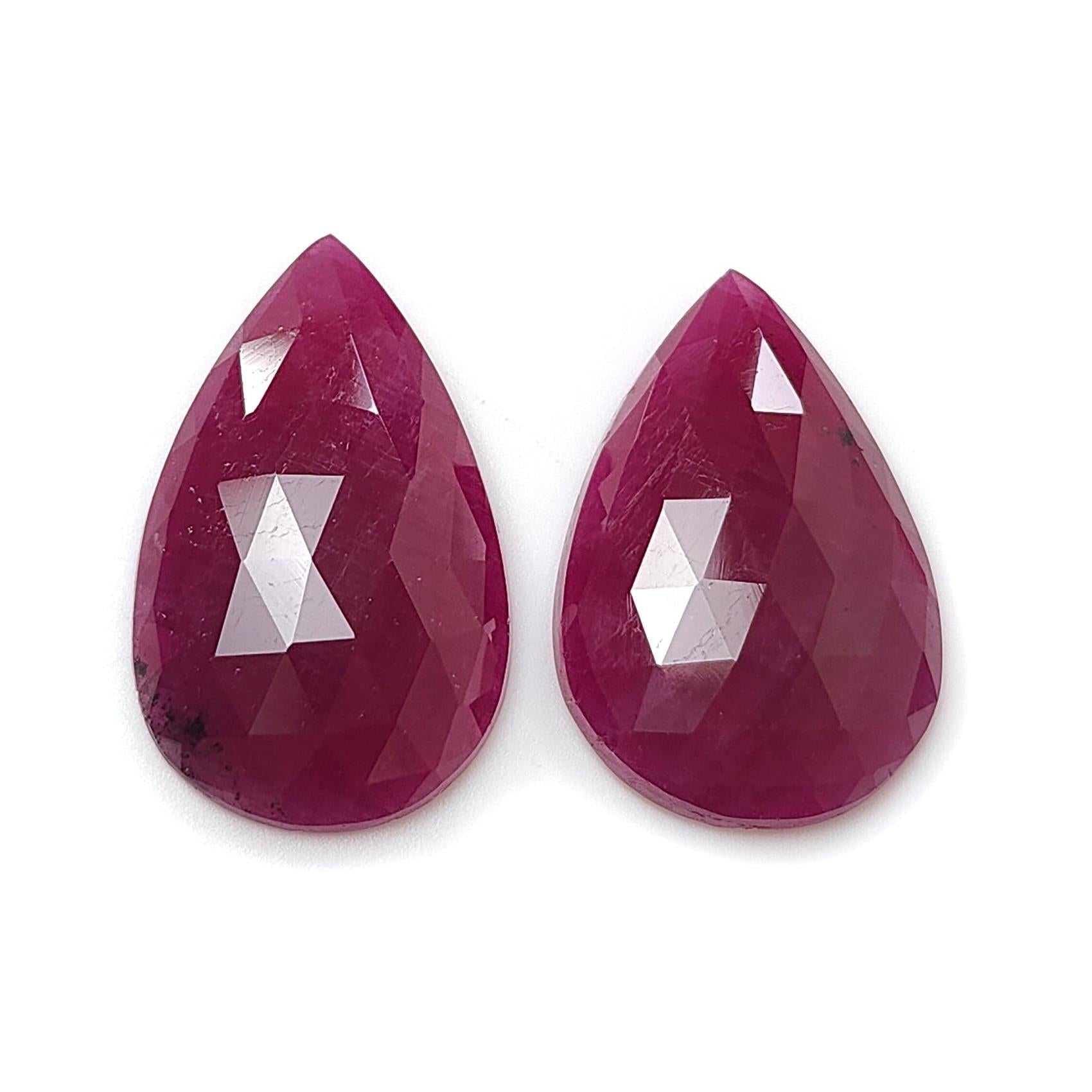 Ruby Pear Rose Cut Slices