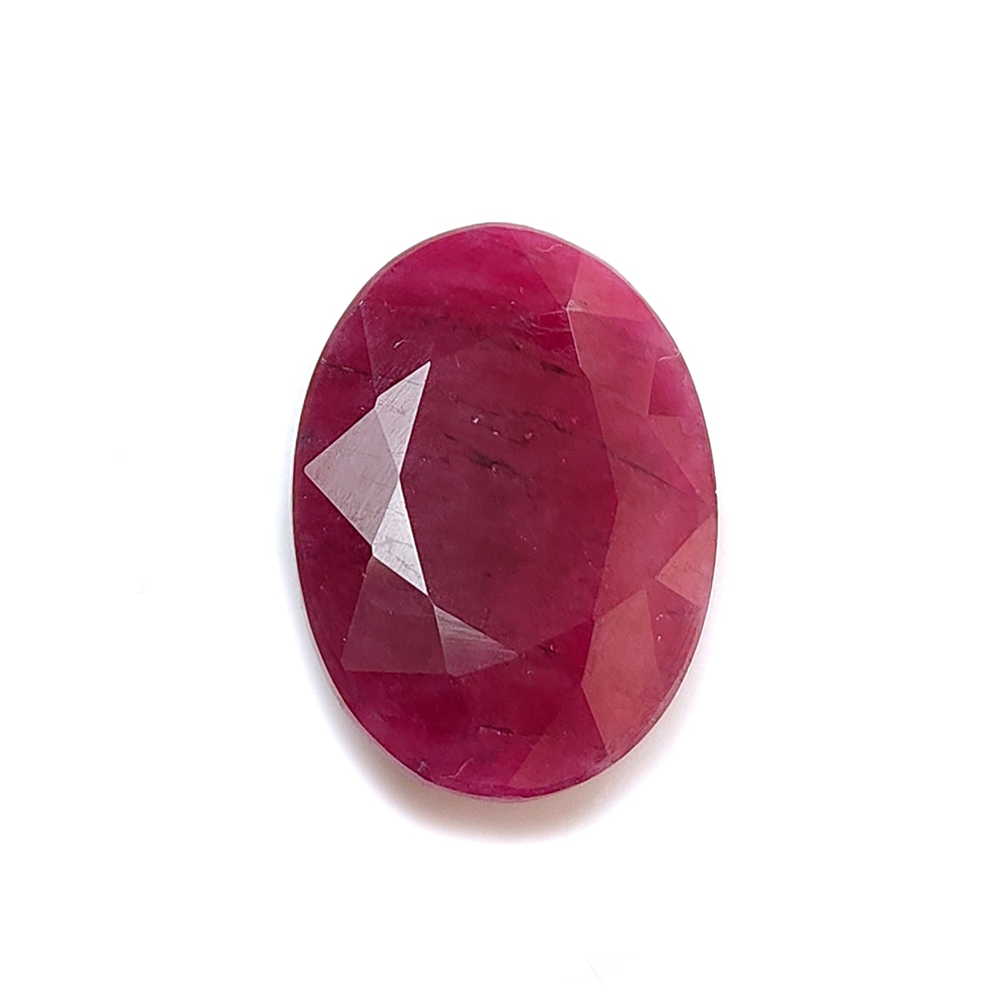 red ruby oval shape faceted cut