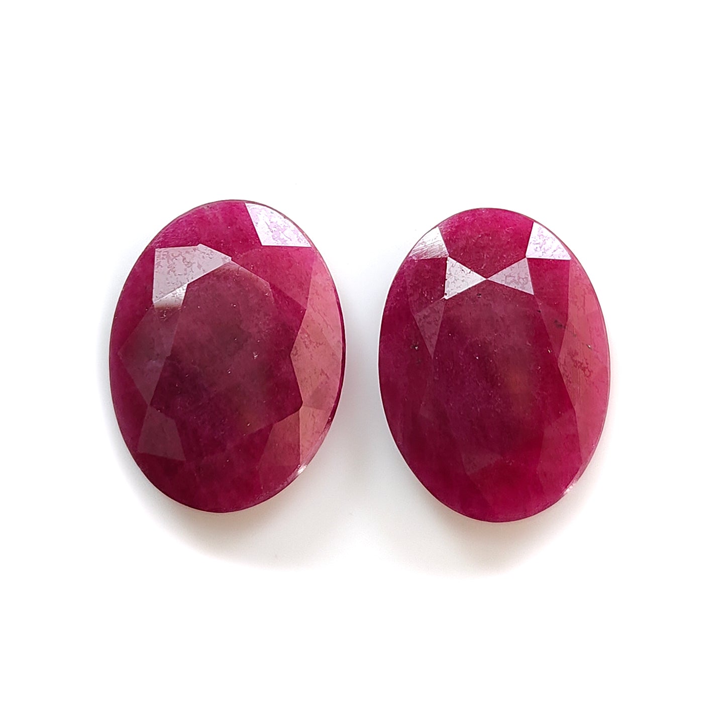 red ruby oval shape faceted cut